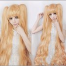 Rozen Maiden Kirakishou blonde 150cm curly wavy cosplay wig 150cm ponytail
