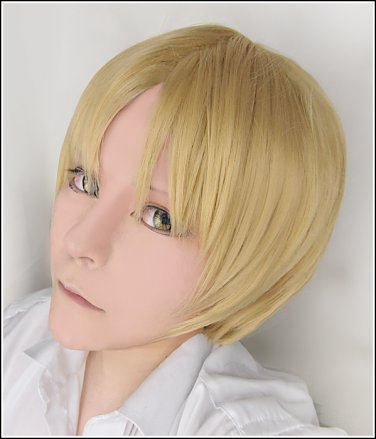 Natsume Yujin Cho natsume takashi short gold cosplay costume wig + free wig cap