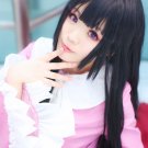 TouHou Project Houraisan Kaguya long 100cm straight black anime cosplay wig