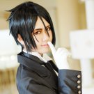 Black Butler Sebastian Michaelis short black anime cosplay wig