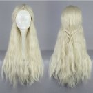 Game of Thrones Daenerys Targaryen long curly blonde 75cm cosplay wig