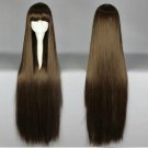 Amagi Brilliant Park Kobori long 100cm brown straight anime cosplay wig