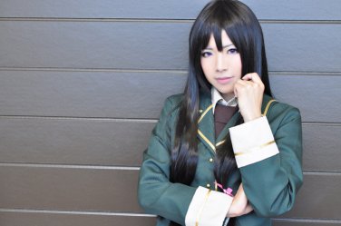 Boku wa Tomodachi ga Sukunai Portable  Mikazuki Yozora long straight black anime cosplay wig 100cm