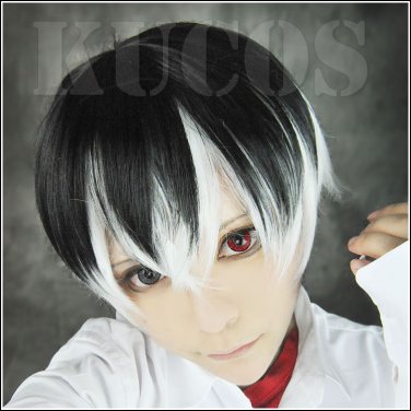 Tokyo Ghoul:re Kaneki Ken short black white anime cosplay wig