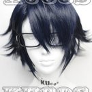 K Saruhiko Fushimi Short layered Dark Blue Anime Cosplay Wig COS