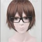 NEW Meganebu! Soma Akira Short Brown mix Cosplay wig costume glasses