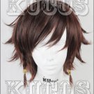 Dynasty Warriors 7 SHIN SANGOKU MUSOU DW Lu Xun short black brown anime cosplay full wig