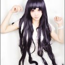super DANGANRONPA Tsumiki Mikan long straight black purple anime cosplay full wig