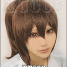 Spirited Away ogino chihiro brown anime cosplay full wig + one clip ponytail