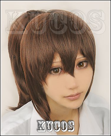 Spirited Away ogino chihiro brown anime cosplay full wig + one clip ponytail