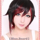 RWBY Red Trailer Ruby red mix black short cosplay wig + wig cap