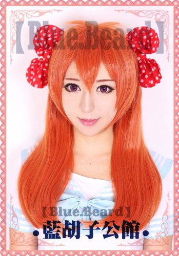 Gekkan Shoujo Nozaki kun Sakura Chiyo orange cosplay full wig + bowknot