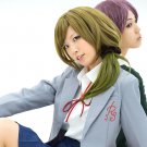 Gekkan Shoujo Nozaki kun Yuzuki Seo 55cm brown green anime cosplay wig