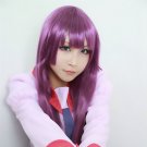 Senjougahara Hitagi long 80cm grape purple straight anime cosplay wig