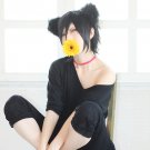 Animal anthropomorphic black cat short cosplay wig