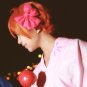Gekkan Shoujo Nozaki kun Sakura Chiyo kimono Updo style short orange Anime cosplay full wig
