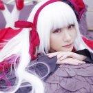 K Kushina Anna pure white long 100cm anime cosplay wig