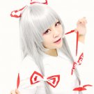 TouHou Project Fujiwara no Mokou long 100cm silver white anime cosplay wig