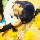 Furari no ken yamatonokami yasusada blue black one ponytail short anime cosplay wig