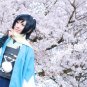 Furari no ken yamatonokami yasusada blue black one ponytail short anime cosplay wig