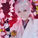 Furari no ken Tsurumarukuninaga 60cm long silver white anime cosplay wig
