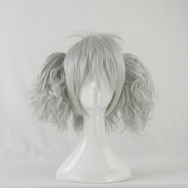 GIN TAMA Silver Soul female Sakata Gintoki silver white two ponytails Cosplay Wig