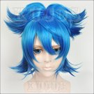 Furari no ken Sayosamonji short blue one ponytail anime cosplay wig