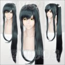 Furari no ken Taroutachi long dark green 100cm one ponytail anime cosplay wig