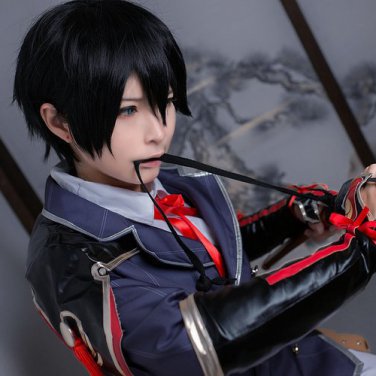 Furari no ken Kunihiro Horikawa short black cosplay wig