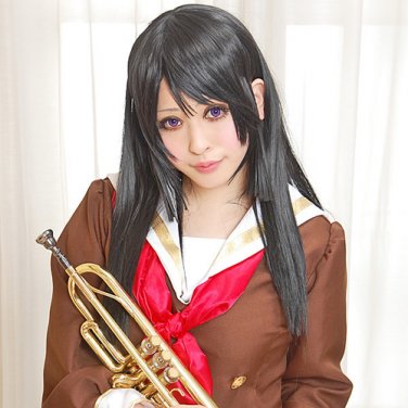 hibike! Reina Kousaka long 80cm black anime cosplay wig
