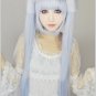 The Animation Miss Monochrome light blue mix gray short wig + 100cm clip ponytails cosplay wig