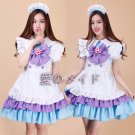 Japanese blue purple cosplay Costume maid Apron Dress Restaurant maid uniform