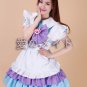 Japanese blue purple cosplay Costume maid Apron Dress Restaurant maid uniform