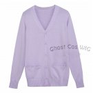 Japan fashion JK boy girl daily school cotton sweater cardigan pink purple