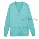 Japan fashion JK boy girl daily school cotton sweater cardigan lake blue
