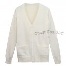 Japan fashion JK boy girl daily school cotton sweater cardigan cream white