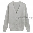 Japan fashion JK boy girl daily school cotton sweater cardigan light gray