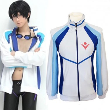 Free Haruka Nanase anime cosplay costume coat sportwear Iwatobi high school uniform