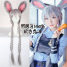 Judy long gray braid cosplay wig + ears