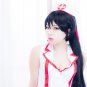 League of Legends Akali one ponytail 120cm black cosplay wig