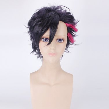 THE ANIMATION MUTSUKI HAJIME short purple red cosplay wig