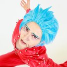 The Seven Deadly Sins Fox's Sin of Greed Ban short blue cosplay wig