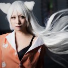 Bakemonogatari Monstory Black Hanekawa white 150cm long cosplay wig