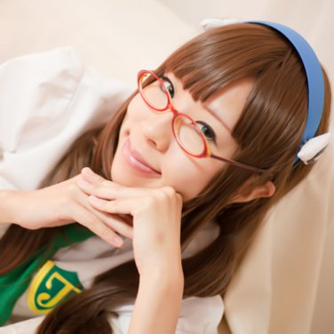 Neon Genesis Evangelion EVA Mari Makinami Illustrious 80cm long brown cosplay wig