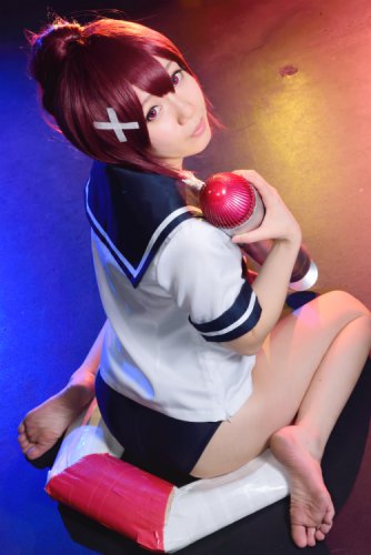 Kantai Collection IMUYA Sakura Kyouko purple red 60cm tail cosplay wig