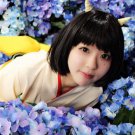 Hoozuki no Reitetsu Peach Maki short black cosplay wig