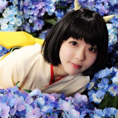 Hoozuki no Reitetsu Peach Maki short black cosplay wig