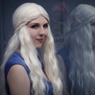 Daenerys Targaryen 70cm light blonde curly cosplay wig