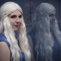 Daenerys Targaryen 70cm light blonde curly cosplay wig