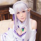 Re:Life in a different world from zero Emilia long silver white cosplay wig